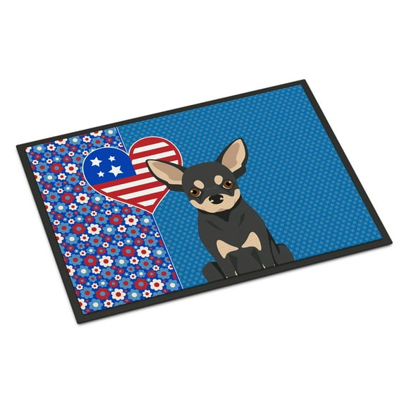 Black and Cream Chihuahua Indoor or Outdoor Mat 24x36 36 in x 24 in