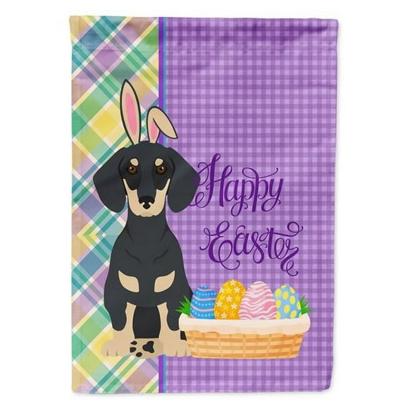 Black and Cream Dachshund Easter Flag Garden Size
