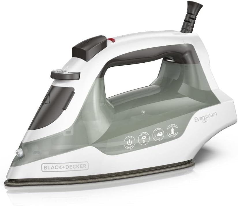 BLACK+DECKER Easy Steam Compact Iron, IR350V TrueGlide Nonstick Soleplate, SmartSteam, Pivoting Cord