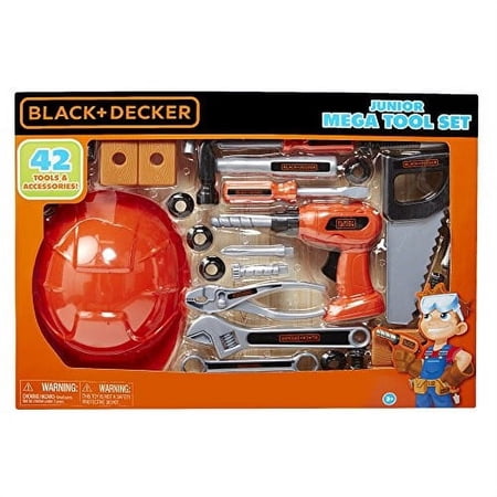 Black and Decker Jr Mega Tool Set Includes over 40 Tools and Accessories, Child Age 3 Year