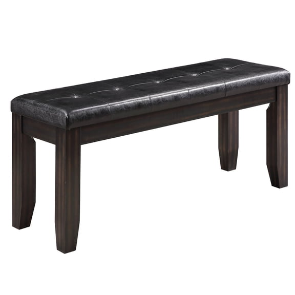 Black and Espresso Upholstered Bench | Versatile Placement in Multiple Rooms | Sturdy Box Seat Structure | Comfort and Durability Combined