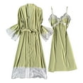 thumbnail image 1 of Lindreshi Womens Pajamas Sets Women's Fashion Lingerie Silk Lace Robe Dress Nightdress Nightgown Sleepwear, 1 of 5