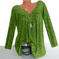 thumbnail image 1 of Black and Friday Azrian Tops Saving!,Women Plus Size Long Sleeved V-Neck Print Blouse Pullover Tops Shirt, 1 of 6