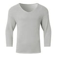 thumbnail image 1 of BVnarty Men's Waffle Knit Long Sleeve V-Neck T-Shirt Thermal Top Basic Shirts Gray XL, 1 of 6