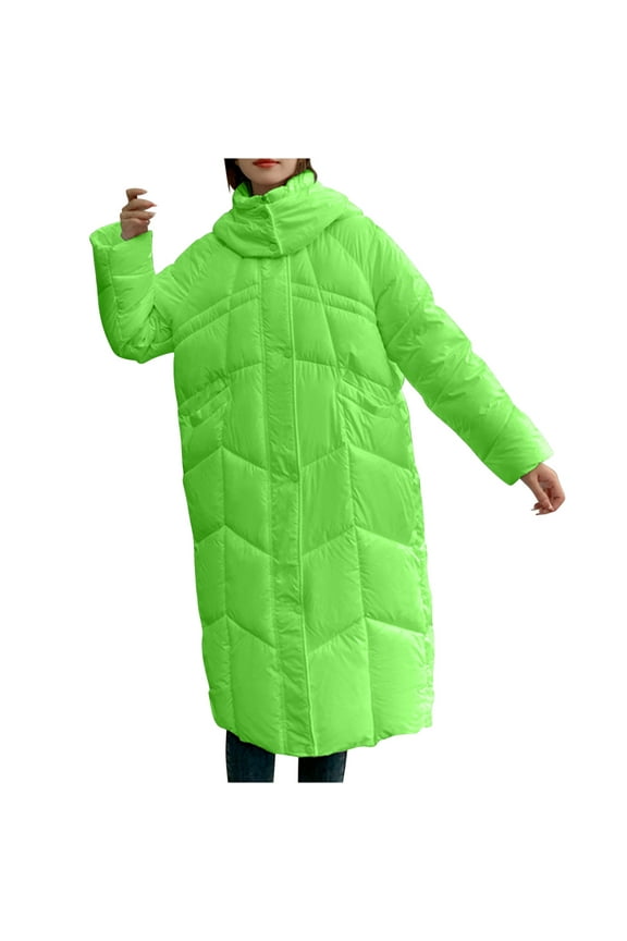 Black and Friday Best Selller Fayshow0 Women'S Down Jackets & Coats Women's Long Padded Winter Coat Padded Winter Coat Fashion Coat Green