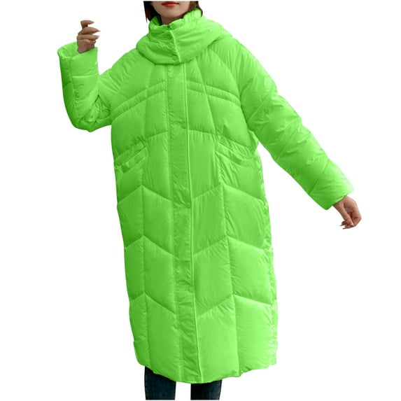 Black and Friday Best Selller Fayshow0 Women'S Down Jackets & Coats Women's Long Padded Winter Coat Padded Winter Coat Fashion Coat Green