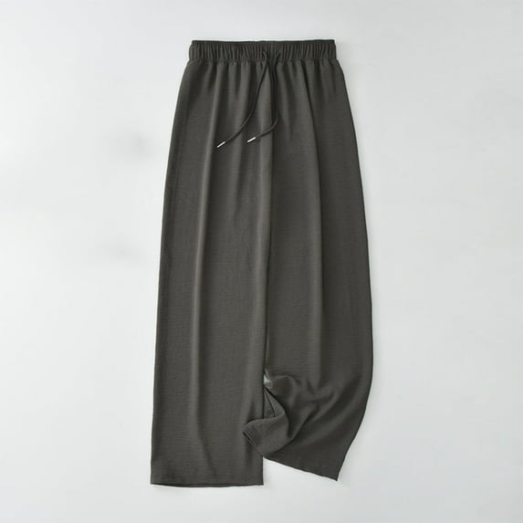 Aloohaidyvio Women's Sport Relaxed Elastic Waist Solid Color Bound Feet Loose Sweatpants