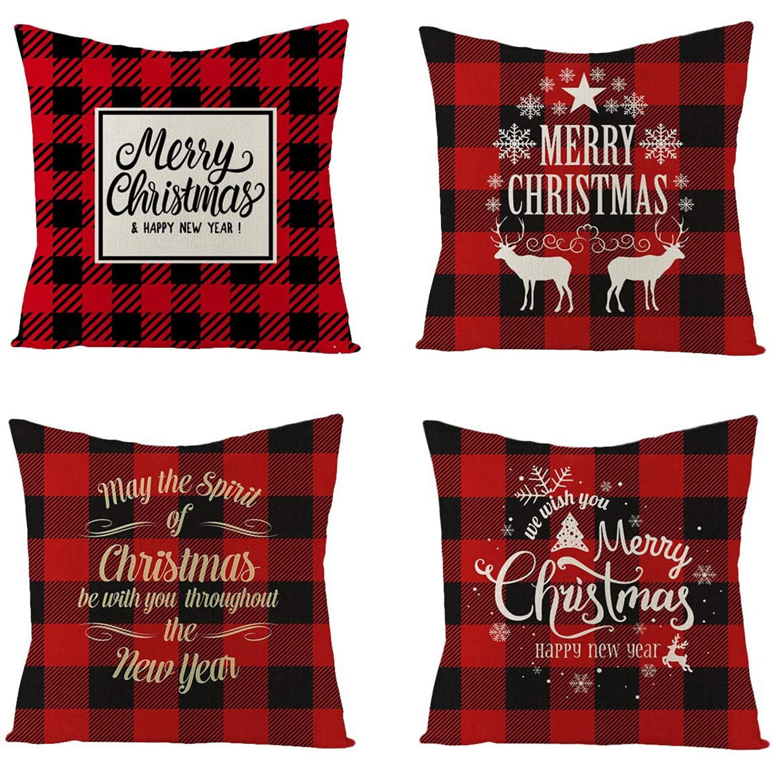 Black and Friday Clearance Deals Christmas Decoration Pillow Cover