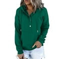 thumbnail image 1 of LEAVINGSUO Cardigan Sweaters for Women,Women Casual Solid Zipper Splicing Loose Hooded Long Sleeve V-Neck Tops, 1 of 9