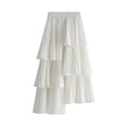 thumbnail image 1 of Black and Friday Clothing Sales Idoravan Pleated Skirts for Women Plus Size Womens Pleated Gauze Knee Length Skirt Adult Dancing Skirt White, 1 of 3