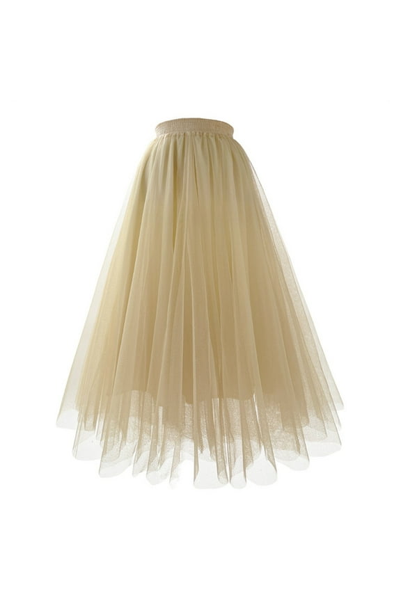 Black and Friday Clothing Sales Idoravan Tulle Tutu Skirts for Women Womens Pleated Gauze Knee Length Skirt Adult Dancing Skirt Khaki
