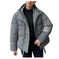 thumbnail image 1 of Black and Friday Clothing Sales Idoravan Women's Quilted Puffer Coat,Women's Fall and Winter Long Sleeved Warm Cotton Jacket Bread Gray XL, 1 of 3
