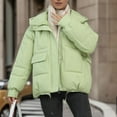 thumbnail image 1 of Black and Friday Clothing Sales Idoravan Women's Quilted Puffer Coat,Women's Fall and Winter Long Sleeved Warm Cotton Jacket Bread Mint Green XXXL, 1 of 6