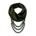 thumbnail image 1 of Black and Friday Clothing Sales Idoravan Womens Winter Scarf Women Cotton Linen Necklace Pendant Scarf Ethnic Style Soft Necklace Scarf Army Green, 1 of 1