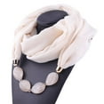 thumbnail image 1 of Black and Friday Clothing Sales Idoravan Womens Winter Scarf Women Cotton Linen Necklace Pendant Scarf Ethnic Style Soft Necklace Scarf Beige, 1 of 2