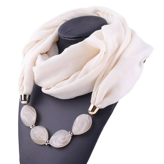 Black and Friday Clothing Sales Idoravan Womens Winter Scarf Women Cotton Linen Necklace Pendant Scarf Ethnic Style Soft Necklace Scarf Beige