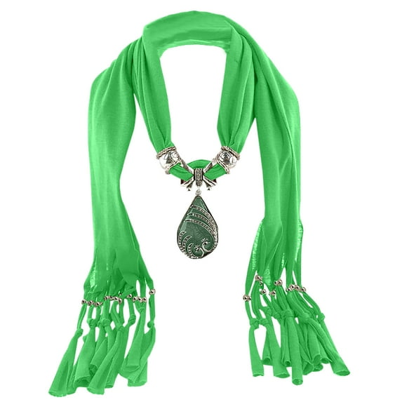 Summer Clothes Clearance Sales Idoravan Womens Winter Scarf Women Cotton Linen Necklace Pendant Scarf Ethnic Style Soft Necklace Scarf Green