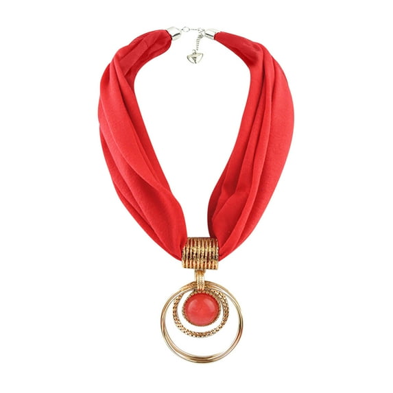 Black and Friday Clothing Sales Idoravan Womens Winter Scarf Women Cotton Linen Necklace Pendant Scarf Ethnic Style Soft Necklace Scarf Red