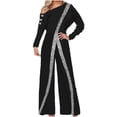thumbnail image 1 of Black and Friday/Cyber·Monday Deals asdoklhq Womens Jumpsuits and Rompers,Off The Shoulder Strapless Color Block Jumpsuit Wide Leg Pants Rompers, 1 of 4