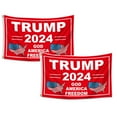 Black and Friday Deal 2 Pack 2024 TrumpFlag 3x5 Feet 2024 DonaldTrump For President Outdoor