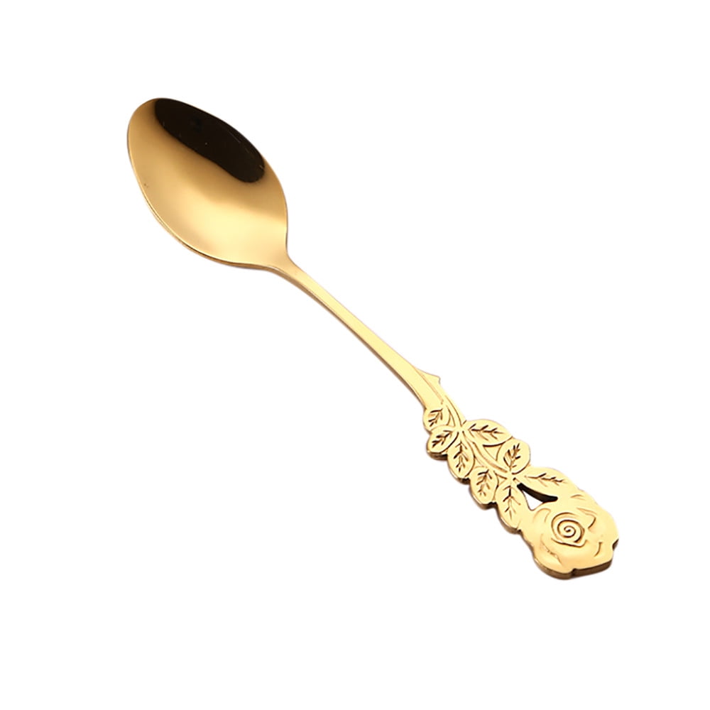 Black and Friday Deal 2024!Stainless Steel Flower Spoon Coffee Tea