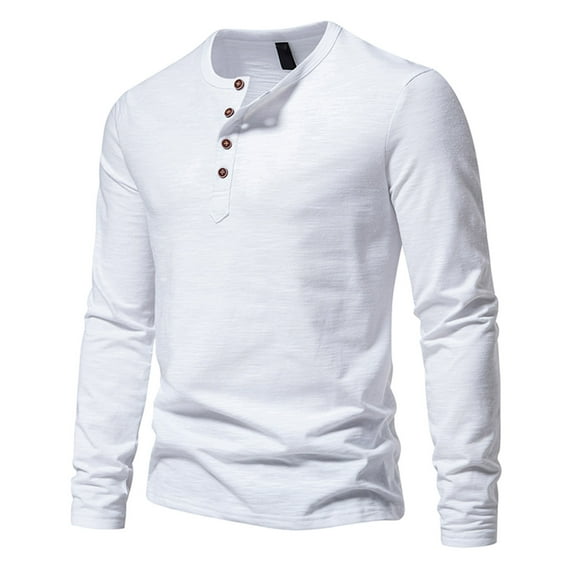 Black and Friday Deals 2023 Mens Long Sleeve Henley Shirts Casual Fashion Beach Yoga Loose Fit T-Shirts Muscle Fitted Pullover Tops