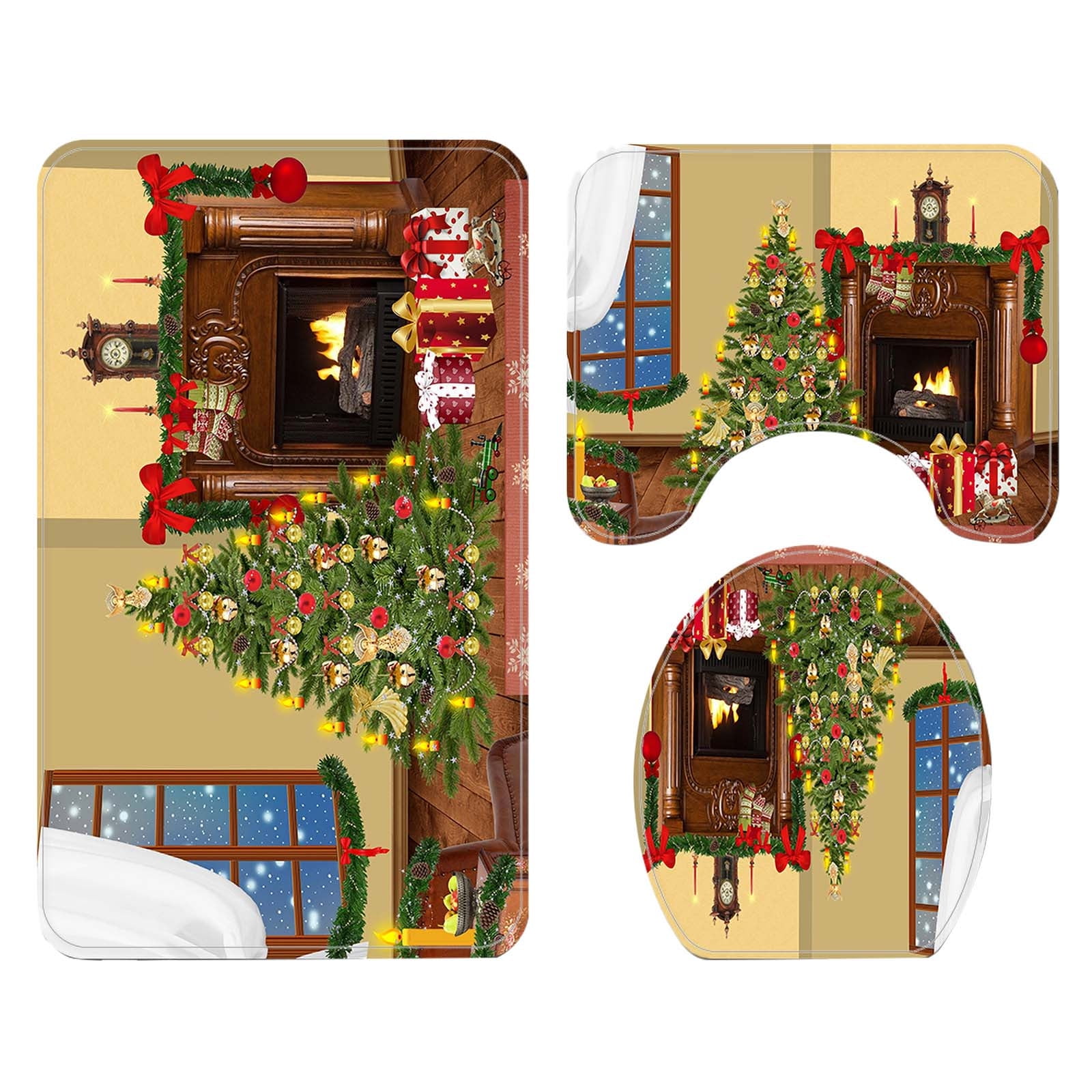 Black and Friday Deals 2024 CAKVIICA Bathroom Rug Set Christmas Bath ...