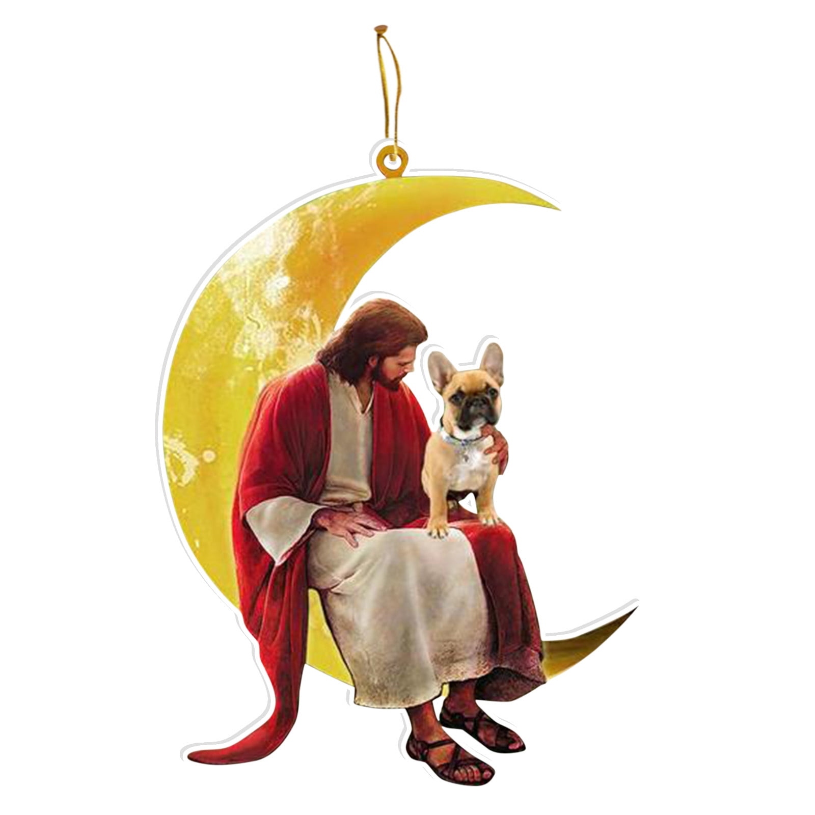 Black and Friday Deals 2024 CAKVIICA Dog And Jesus Sitting On The Moon