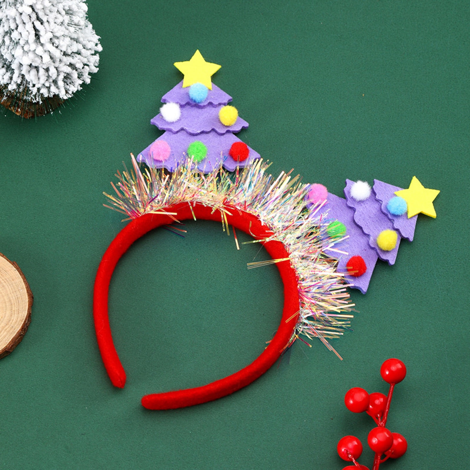 Black and Friday Deals 2024! Christmas Tree Shaped Cloth Headbands