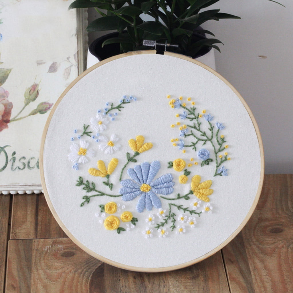 Easy Ribbon Embroidery Sale With Retro Hoop for Beginner Needlework Cross  Stitch Kit Handmade Sewing Wall Art Flowers Series 