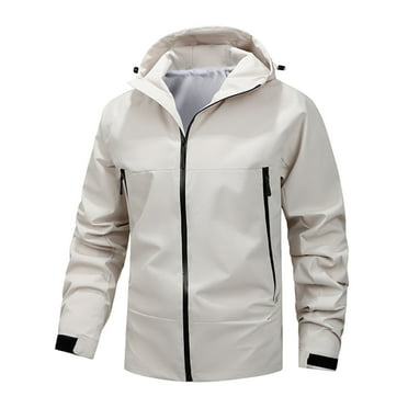 Ofreoo Men Winter Casual Solid Hooded Zipper Pockets Long Sleeve CoatJacket