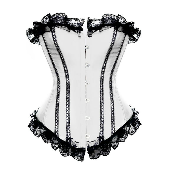 Ofreoo Women's Lace Patchwork Embroidery Solid Color Gothic Court Party Outside To Wear Corset