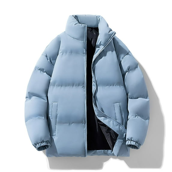 PiGOGI Men's Sport Coats Men's Casual Sports Daily Outdoor Stand Collar Long Sleeve Jacket Blue