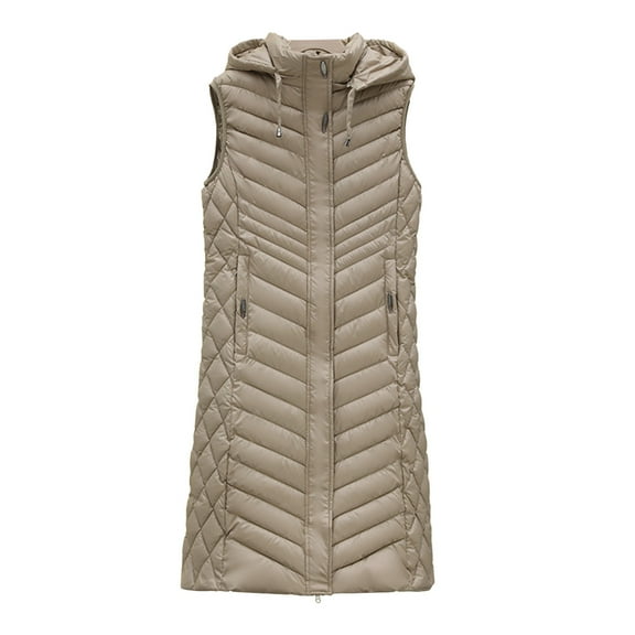 50% Off Clear! Viikei Winter Coats for Women Fashion Women Pocket Coat Long Jacket Winter Sleeveless Down Cotton Waistcoat