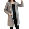 thumbnail image 1 of Black and Friday Deals 50% Off Clear! asdoklhq Womens Clearance Coats Plus Size Womens Winter Loose Wild Elegant Windbreaker Sweater Coat Cardigan, 1 of 9