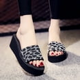 thumbnail image 1 of Black and Friday Deals 50% Off Clear! asdoklhq Womens Slide Slippers,Women's Leopard Outdoor Fashion Leisure Beach Wedge Slip On Slippers Shoes, 1 of 9