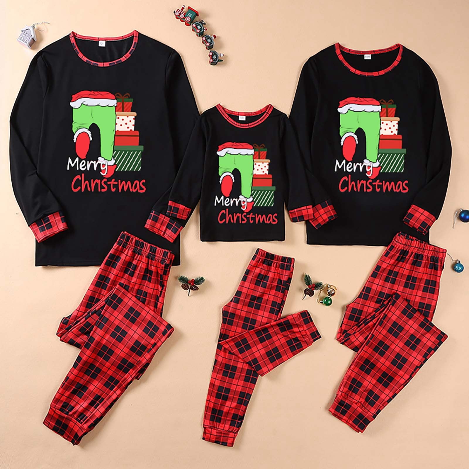 Black and Friday Deals Blueek Christmas Matching Family Pajamas Sets PJ