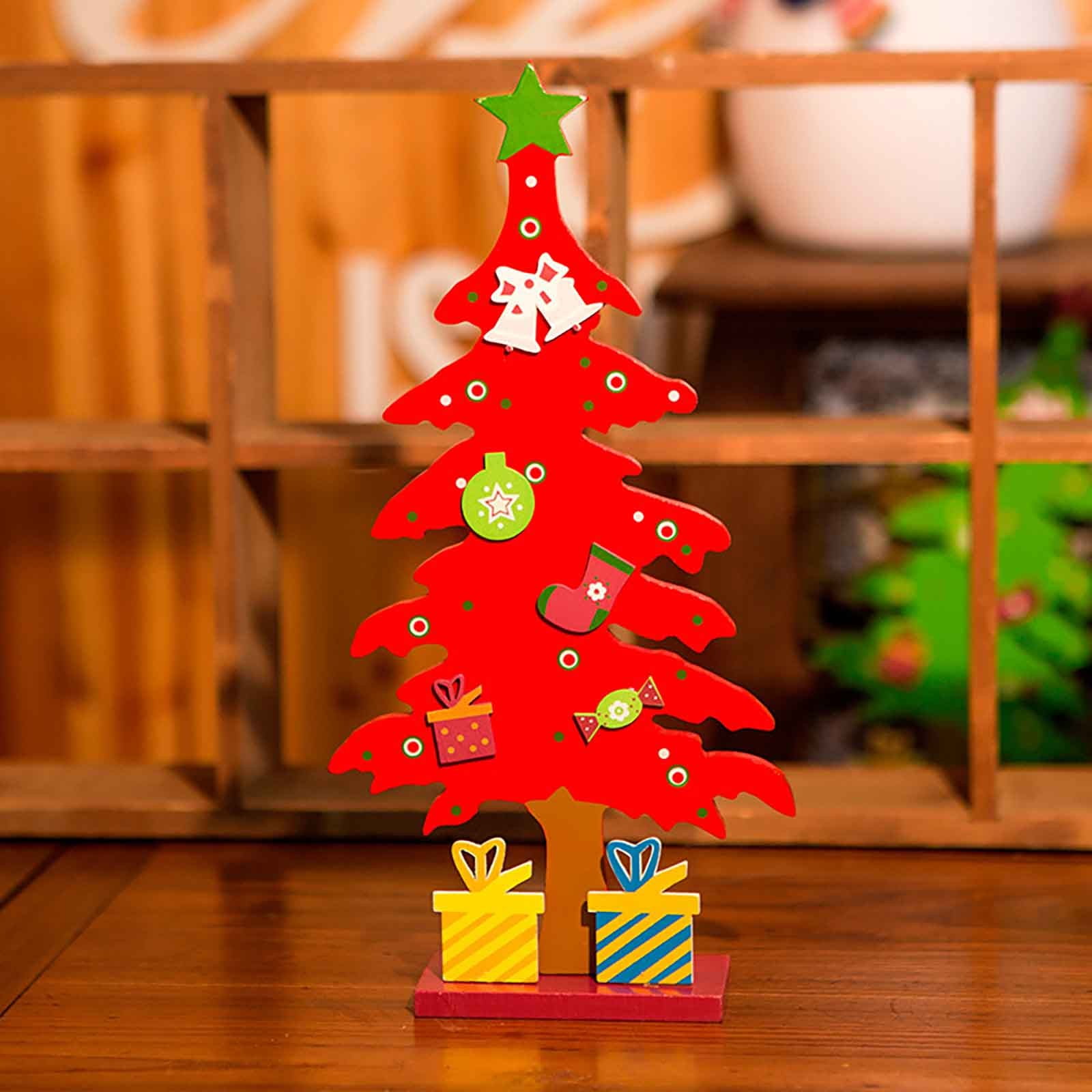 Black and Friday Deals Christmas Decorations Single Wood Chip Christmas