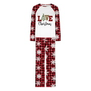 Black and Friday Deals Clearance Parent-child Warm Christmas Set Printed Home Wear Pajamas Two-piece Mom Set