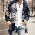 thumbnail image 1 of Black and Friday Deals Clearance Turilly Winter Fashion Men's Solid Color Slim Long Single-breasted Woolen Trench Coat, 1 of 4
