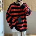 thumbnail image 1 of Black and Friday Deals Clearance Turilly Women Fashion Casual Loose Full-Sleeve O-Neck New Trend Striped Sweater Pullover, 1 of 4