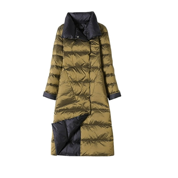 Viikei Winter Coats for Women Women's Thin and Thin Mid-Length Knee-length Down Jacket