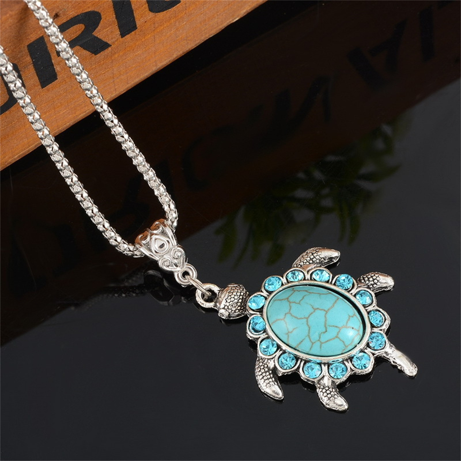 DESIGNICE Black and Friday Deals Clearance under $10 Cotonie Retro Turtle Necklace Turquoise Sea-Turtle Necklace for Women Girls Wonderful Gift