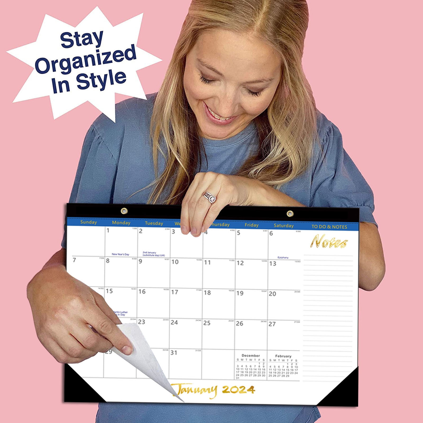 Black and Friday Deals DPTALR 2025 Calendar Sturdy Double Wire Binding ...