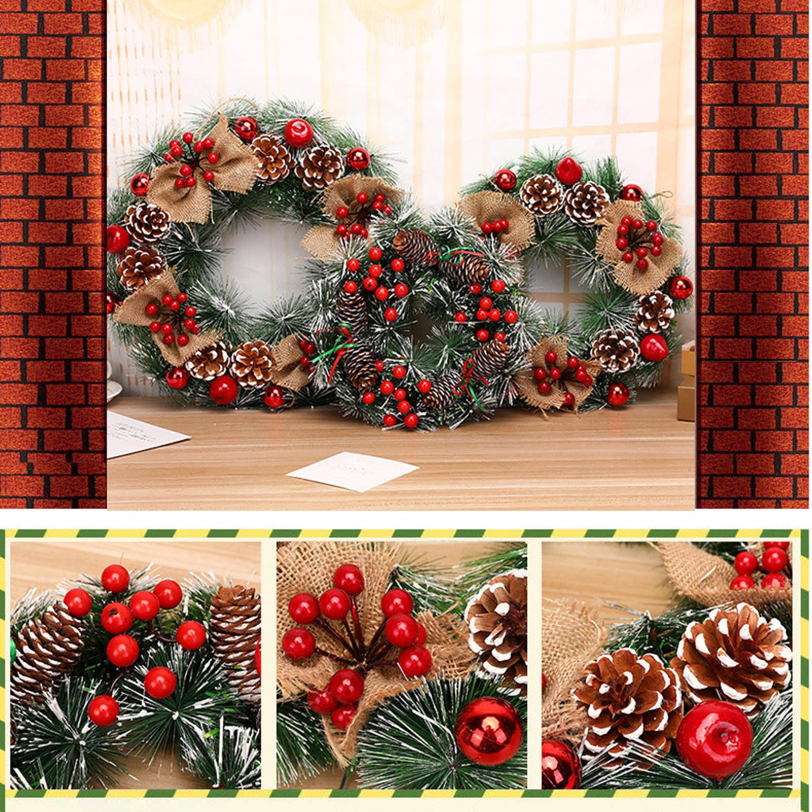 Black and Friday Deals! Dvkptbk Christmas Wreaths Fall Berry Wreath