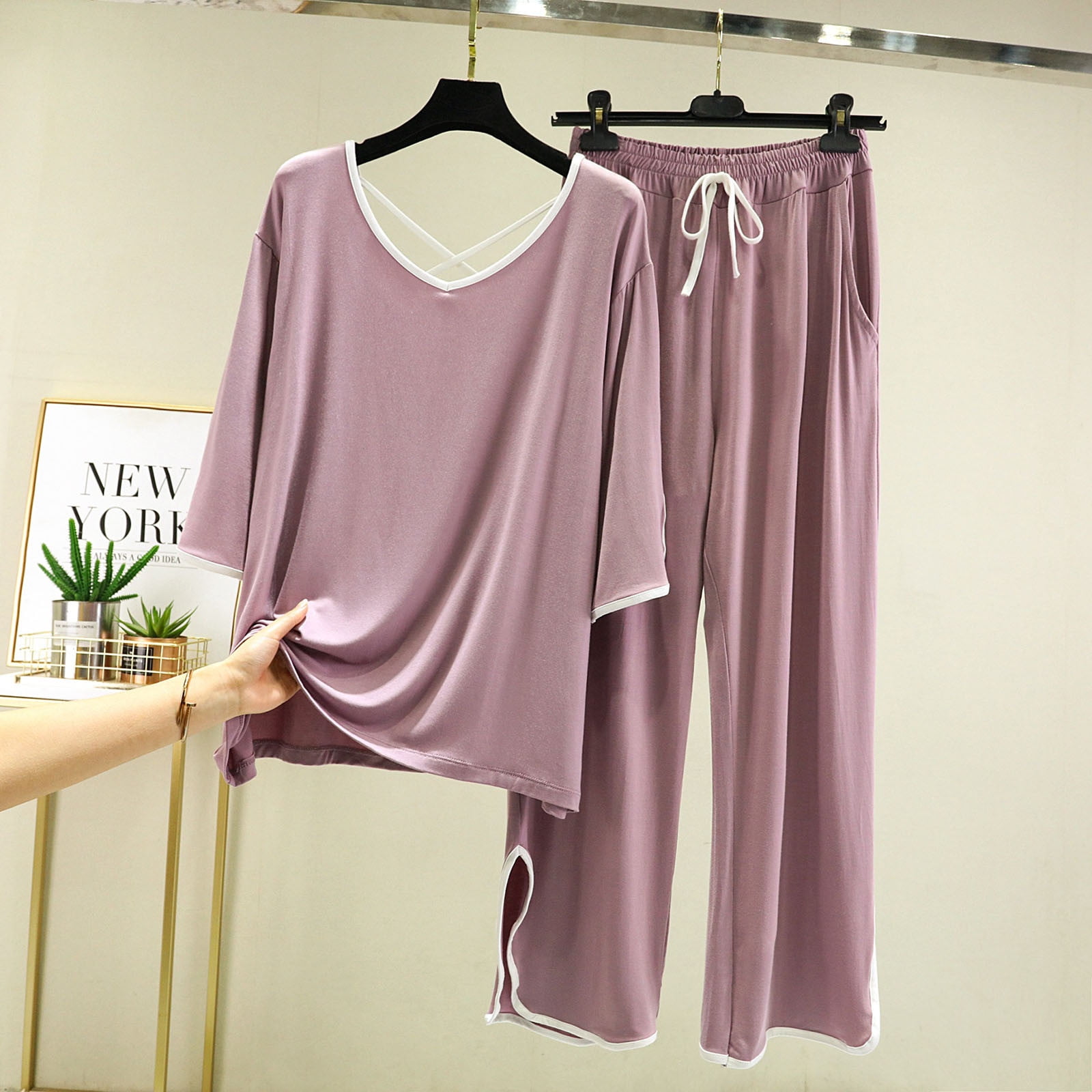 Black and Friday Deals Giftesty Two Piece Pajama Sets for Women,Women's