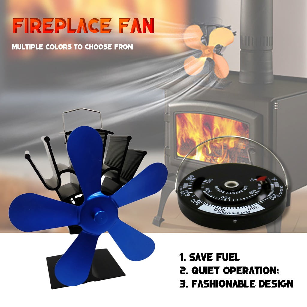 Black and Friday Deals Kuluzego Fireplace Fan for Wood Stove,5 Blades