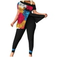 thumbnail image 1 of JGTDBPO Women Summer Casual Two Piece Suit Round Neck Top/Shirt Set Short Sleeve Pants Fashion Printing, 1 of 1