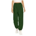 thumbnail image 1 of Black and Friday Deals Solid Sweatpants Women Elastic High Waist Straight Leg Comfy Workout Running Exercise Sweat Pants Joggers Pants Green,L, 1 of 6