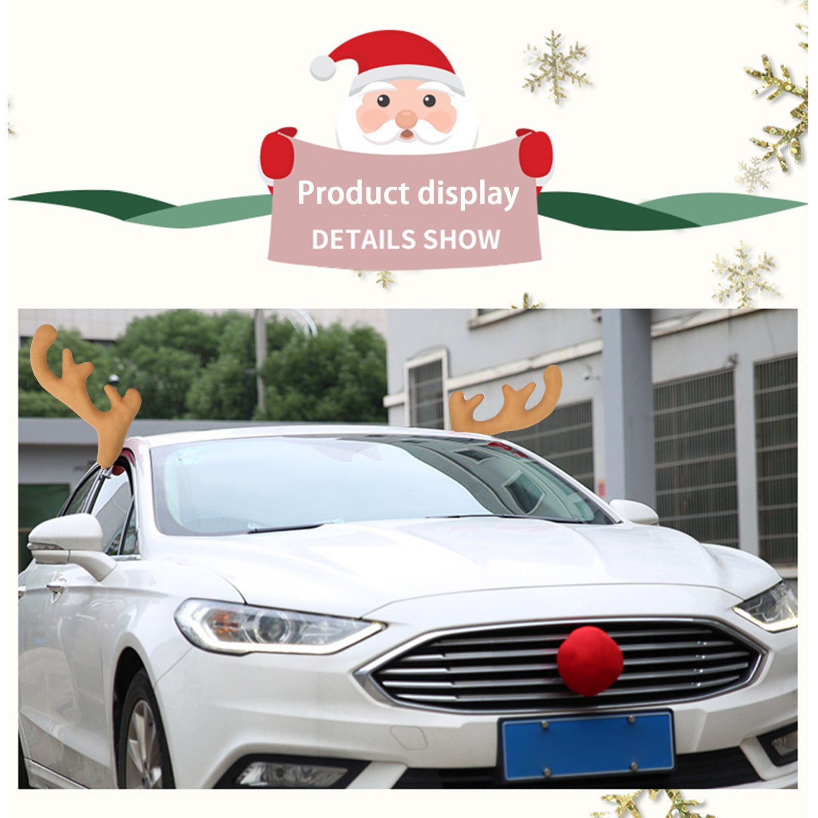Black and Friday Deals! Uhuya Christmas Car Decoration Big Deer Horn